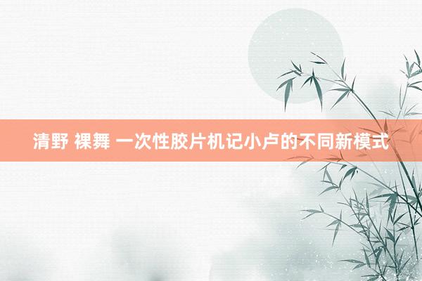 清野 裸舞 一次性胶片机记小卢的不同新模式