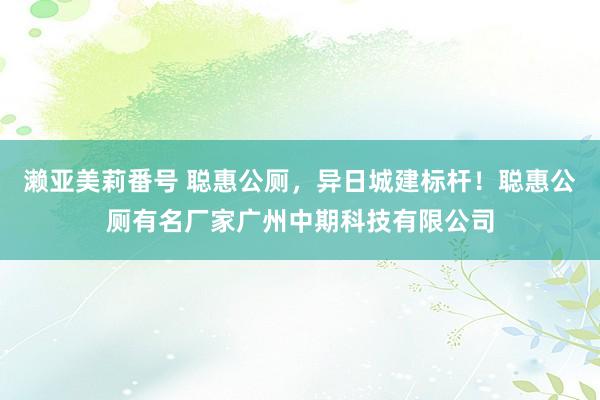 濑亚美莉番号 聪惠公厕，异日城建标杆！聪惠公厕有名厂家广州中期科技有限公司