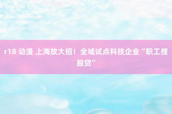 r18 动漫 上海放大招！全域试点科技企业“职工捏股贷”