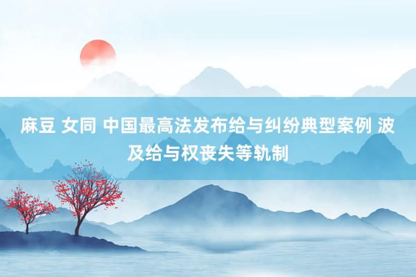 麻豆 女同 中国最高法发布给与纠纷典型案例 波及给与权丧失等轨制