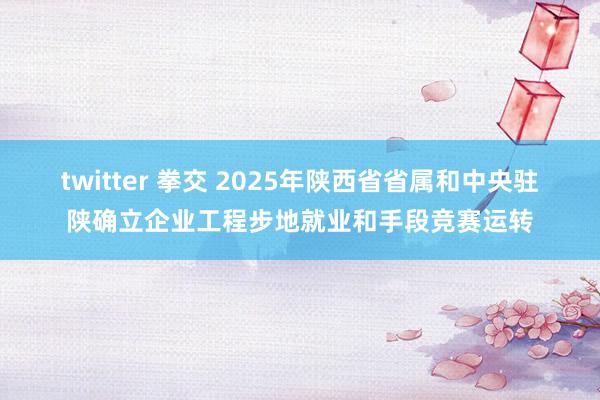 twitter 拳交 2025年陕西省省属和中央驻陕确立企业工程步地就业和手段竞赛运转