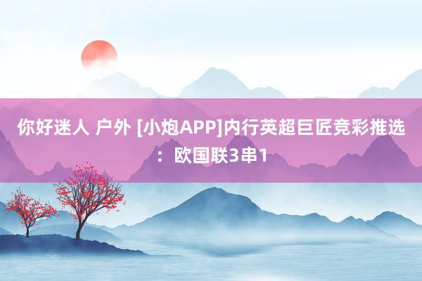 你好迷人 户外 [小炮APP]内行英超巨匠竞彩推选：欧国联3串1