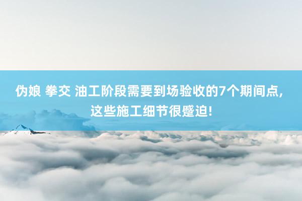 伪娘 拳交 油工阶段需要到场验收的7个期间点， 这些施工细节很蹙迫!