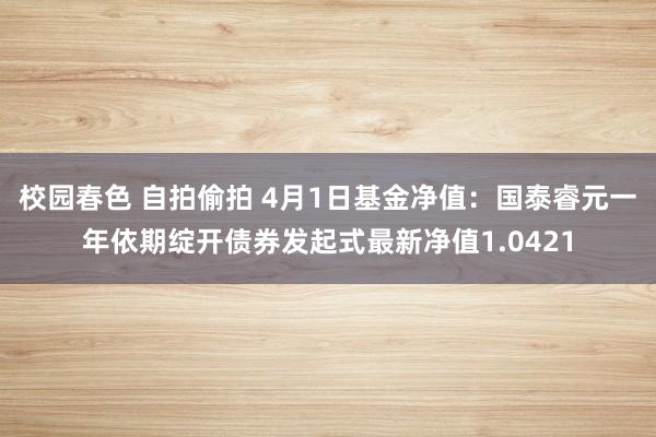 校园春色 自拍偷拍 4月1日基金净值：国泰睿元一年依期绽开债券发起式最新净值1.0421