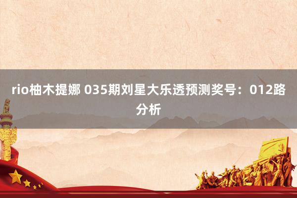 rio柚木提娜 035期刘星大乐透预测奖号：012路分析