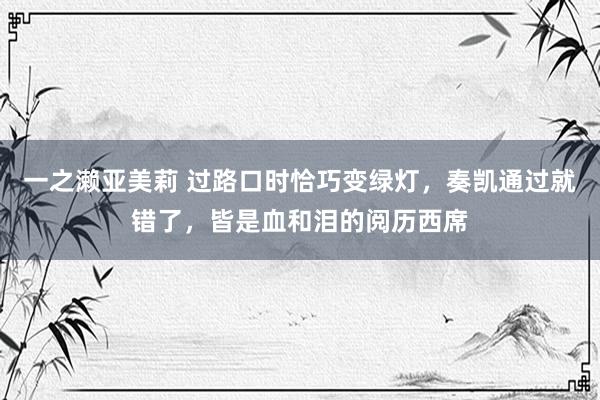 一之濑亚美莉 过路口时恰巧变绿灯，奏凯通过就错了，皆是血和泪的阅历西席