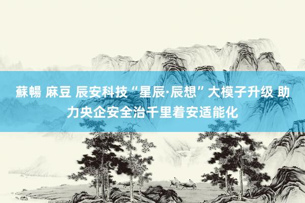 蘇暢 麻豆 辰安科技“星辰·辰想”大模子升级 助力央企安全治千里着安适能化