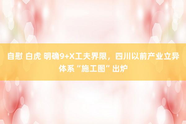 自慰 白虎 明确9+X工夫界限，四川以前产业立异体系“施工图”出炉