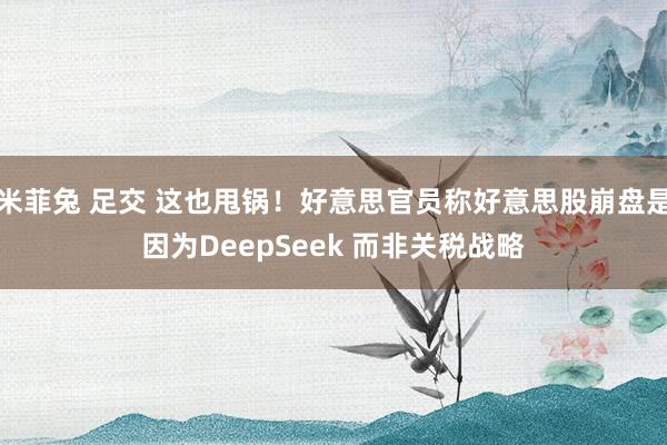 米菲兔 足交 这也甩锅！好意思官员称好意思股崩盘是因为DeepSeek 而非关税战略