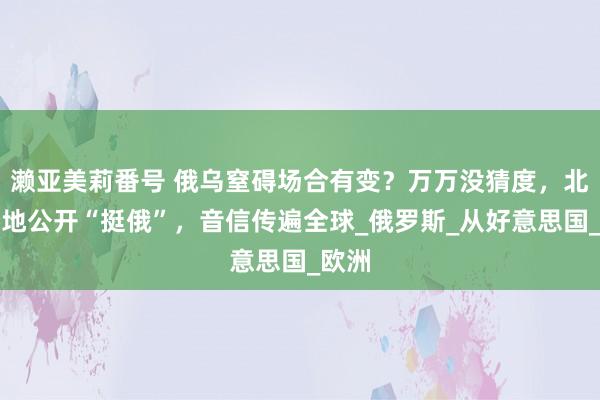 濑亚美莉番号 俄乌窒碍场合有变？万万没猜度，北约倏地公开“挺俄”，音信传遍全球_俄罗斯_从好意思国_欧洲