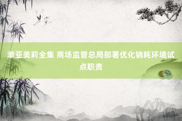 濑亚美莉全集 商场监管总局部署优化销耗环境试点职责