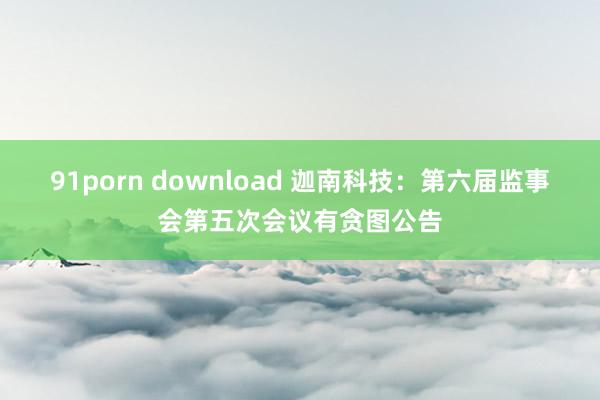 91porn download 迦南科技：第六届监事会第五次会议有贪图公告