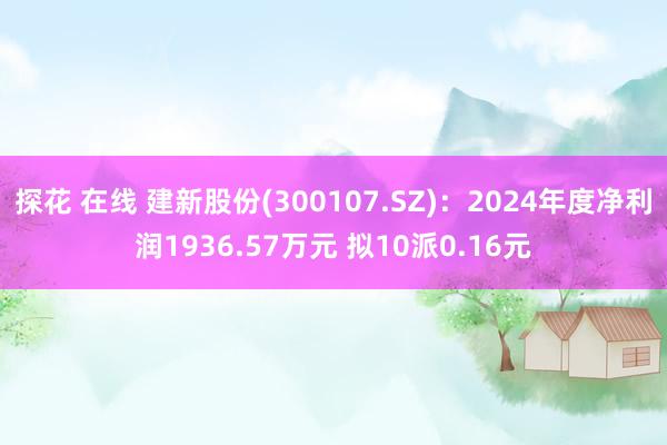 探花 在线 建新股份(300107.SZ)：2024年度净利润1936.57万元 拟10派0.16元