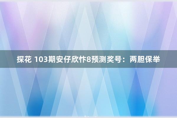 探花 103期安仔欣忭8预测奖号：两胆保举