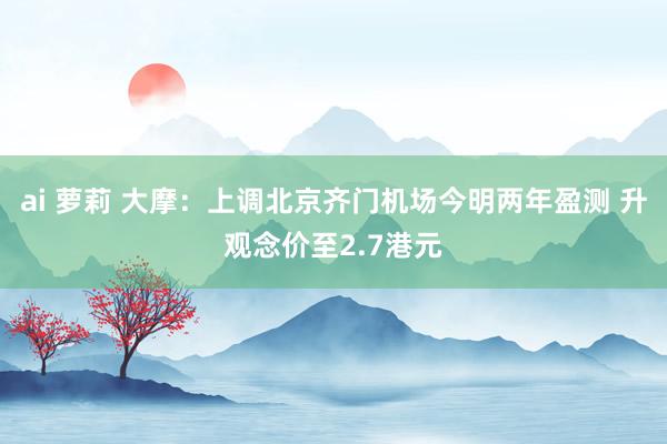 ai 萝莉 大摩：上调北京齐门机场今明两年盈测 升观念价至2.7港元