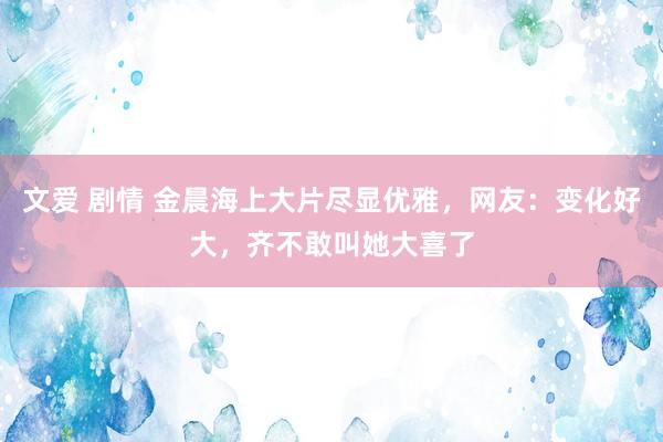 文爱 剧情 金晨海上大片尽显优雅，网友：变化好大，齐不敢叫她大喜了